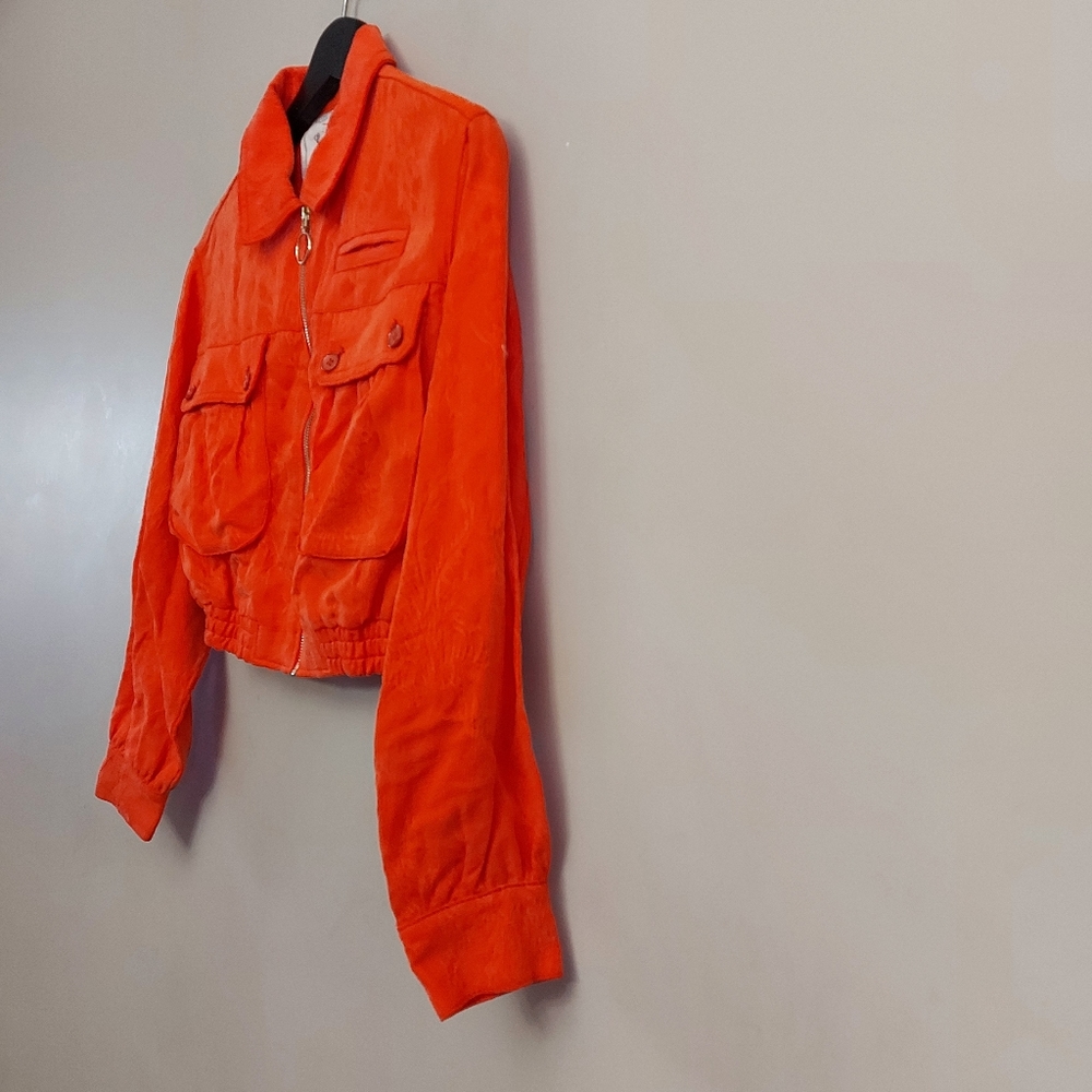 ANTHROPOLOGIE Cartonnier  Jacquard Eisenhower Jacket Size XXS Orange - Picture 6 of 12